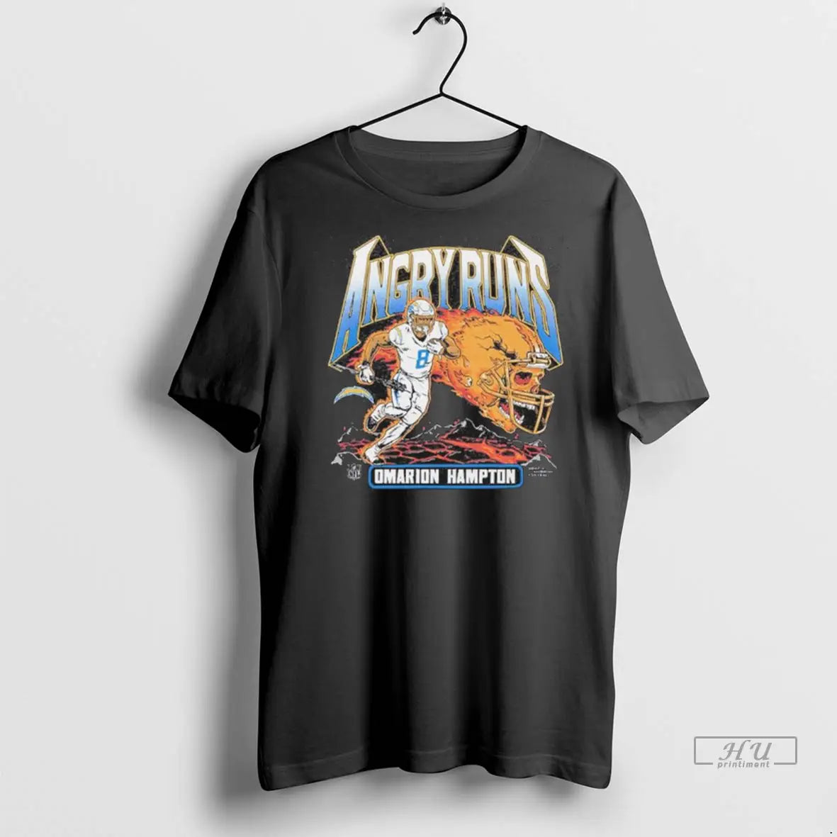 Trending La Chargers Omarion Hampton Angry Runs Player T Shirts