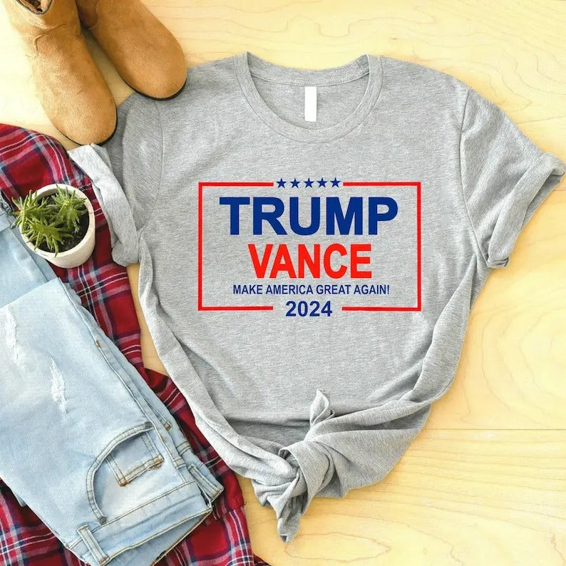 Trum Vance 2024 T- Shirt - Vice President JD Vance Shirts - VP Vance 24 T-Shirt - Trum Fight Shirt - President Donald Trum -  Repulican Tees Menswear Top