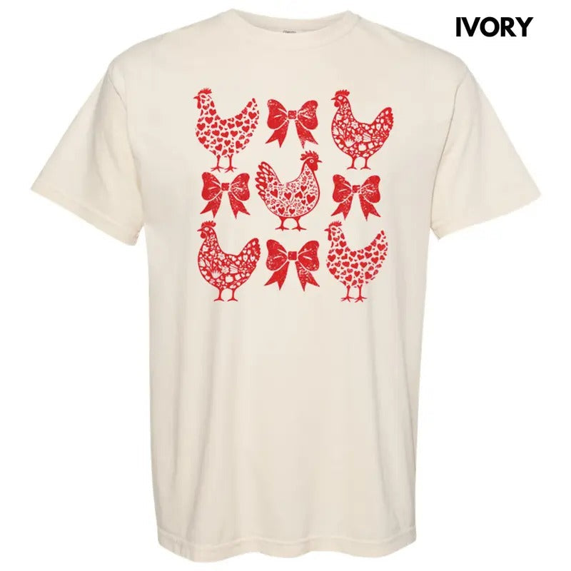 Valentine Chickens Comfort Colors T-Shirt