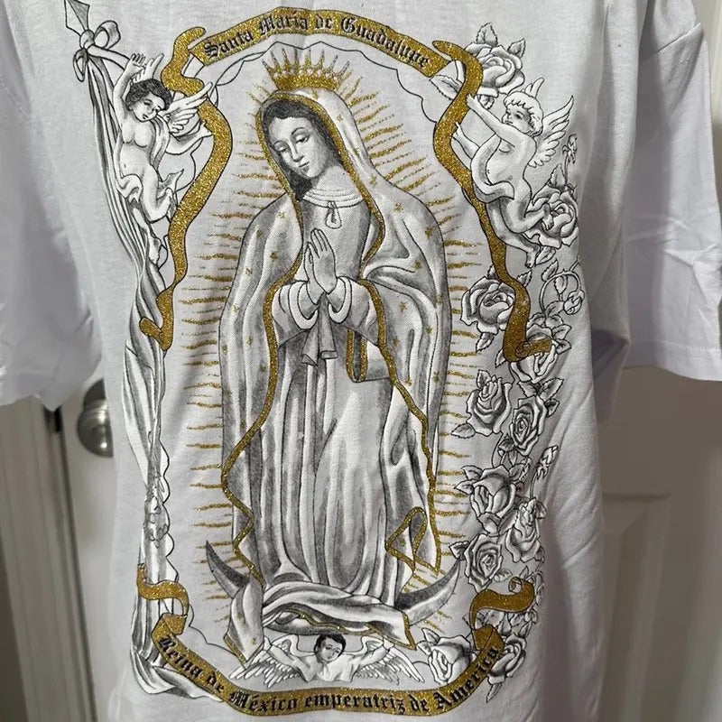 Virgencita changing colors t-shirt White Cotton