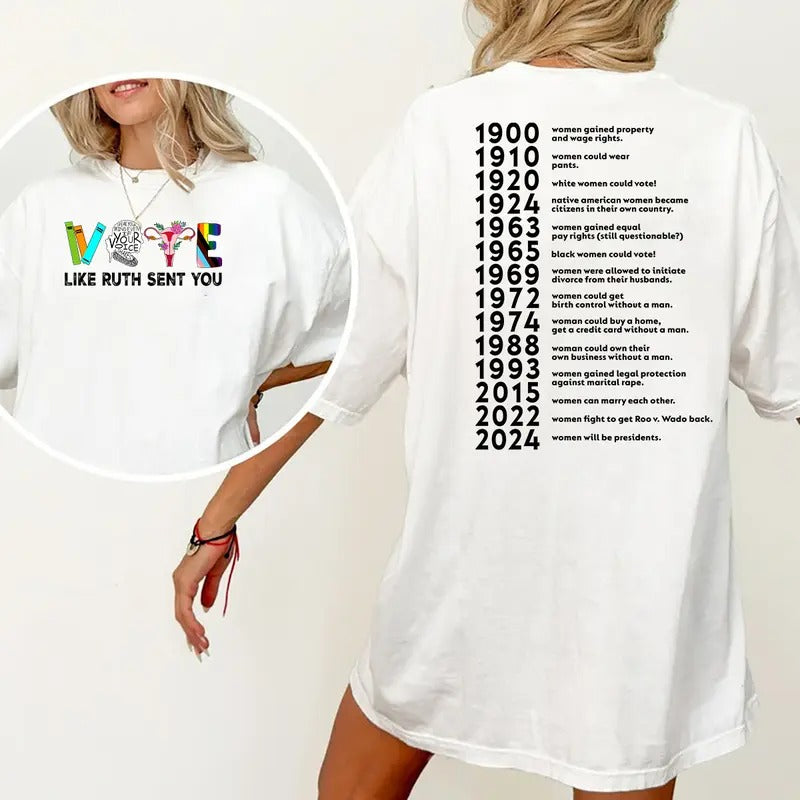 Vote like Ruth Sent You Shirt, Reproductive Rights Tee, Election 2024 Shirt, Vote Shirt, Ruth Bader Ginsburg Shirt, Feminist Gift Shirt