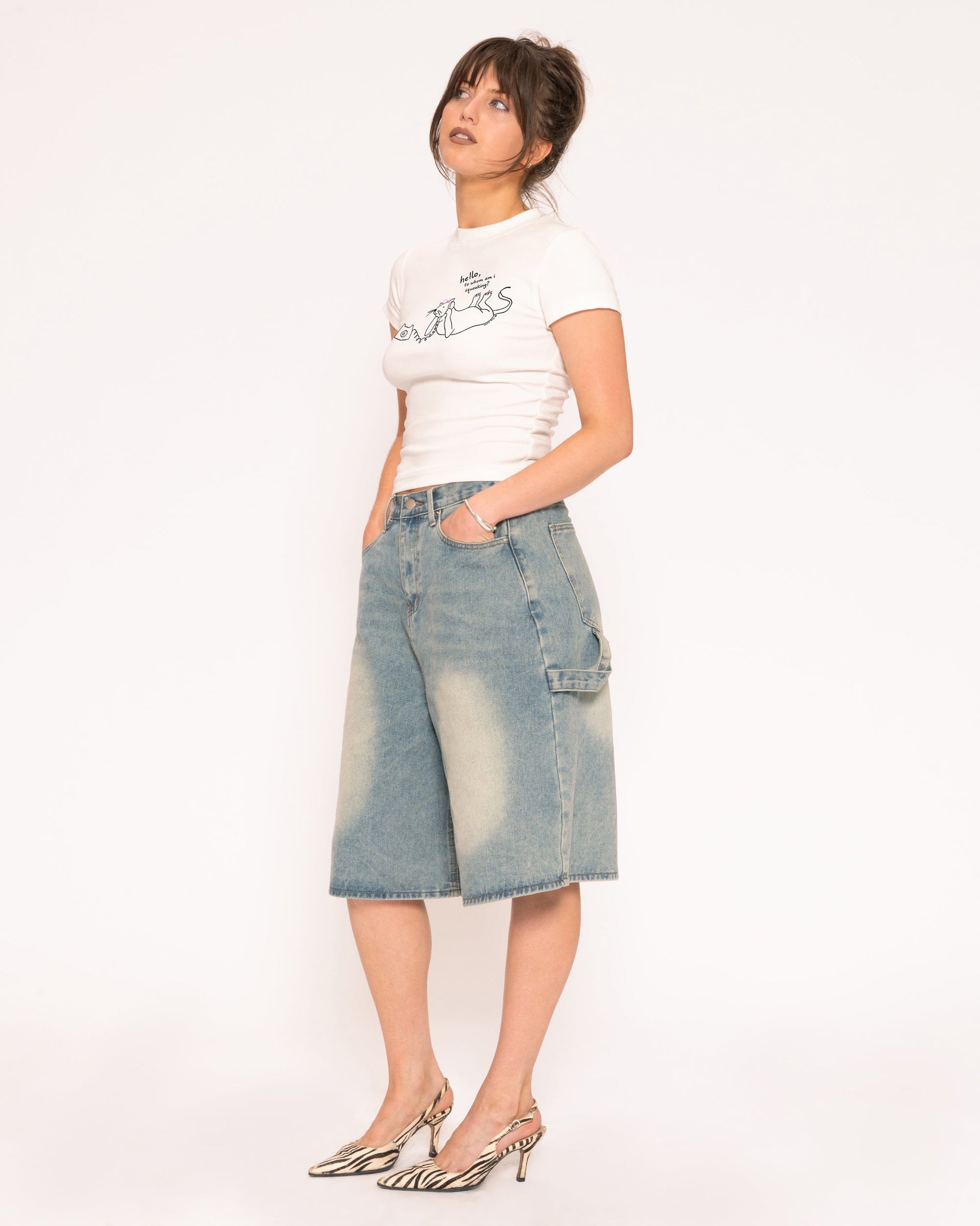 Hello, to Whom Am I Squeaking? Longline Baby Tee