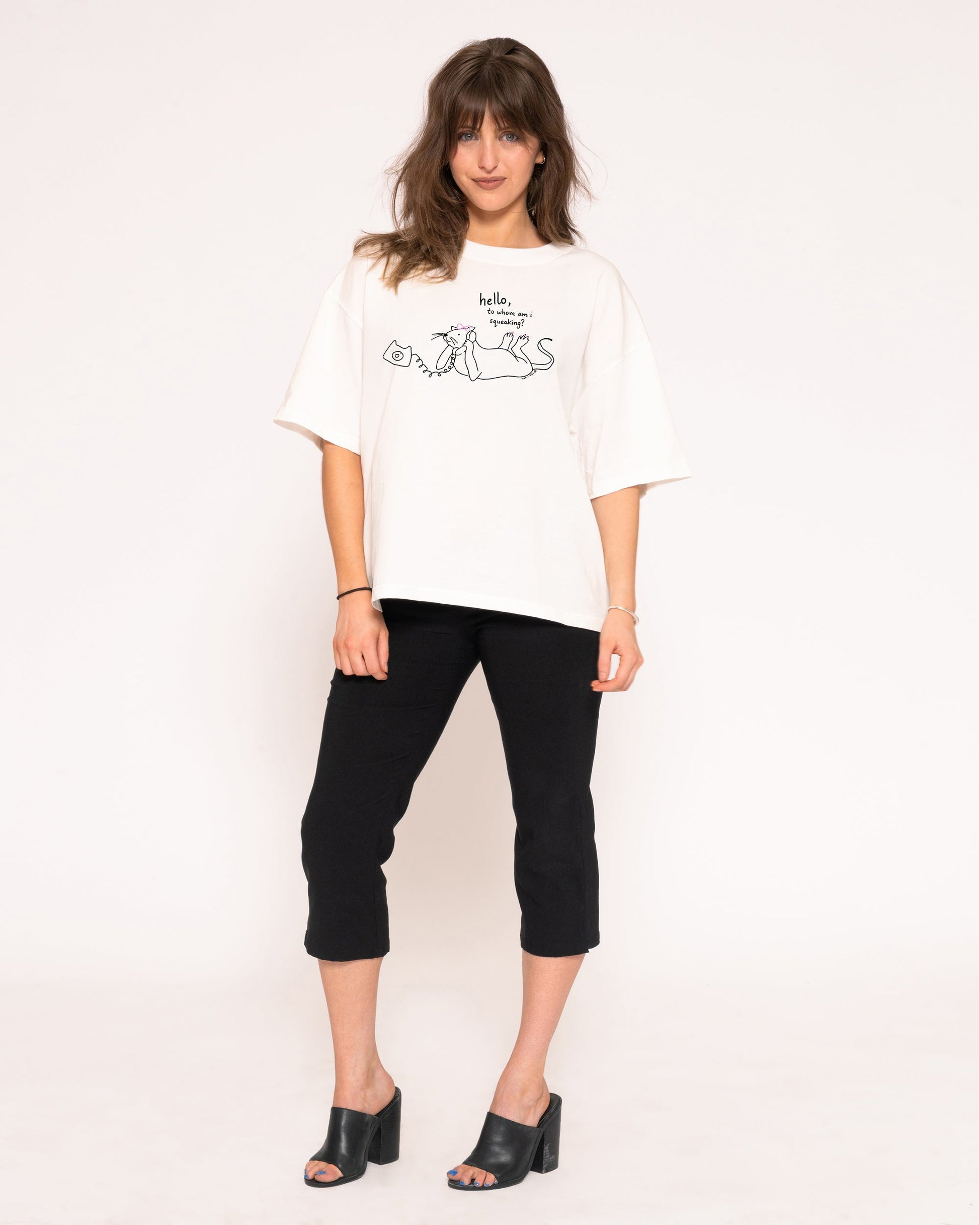 Hello, to Whom Am I Squeaking? Boxy Crop Tee