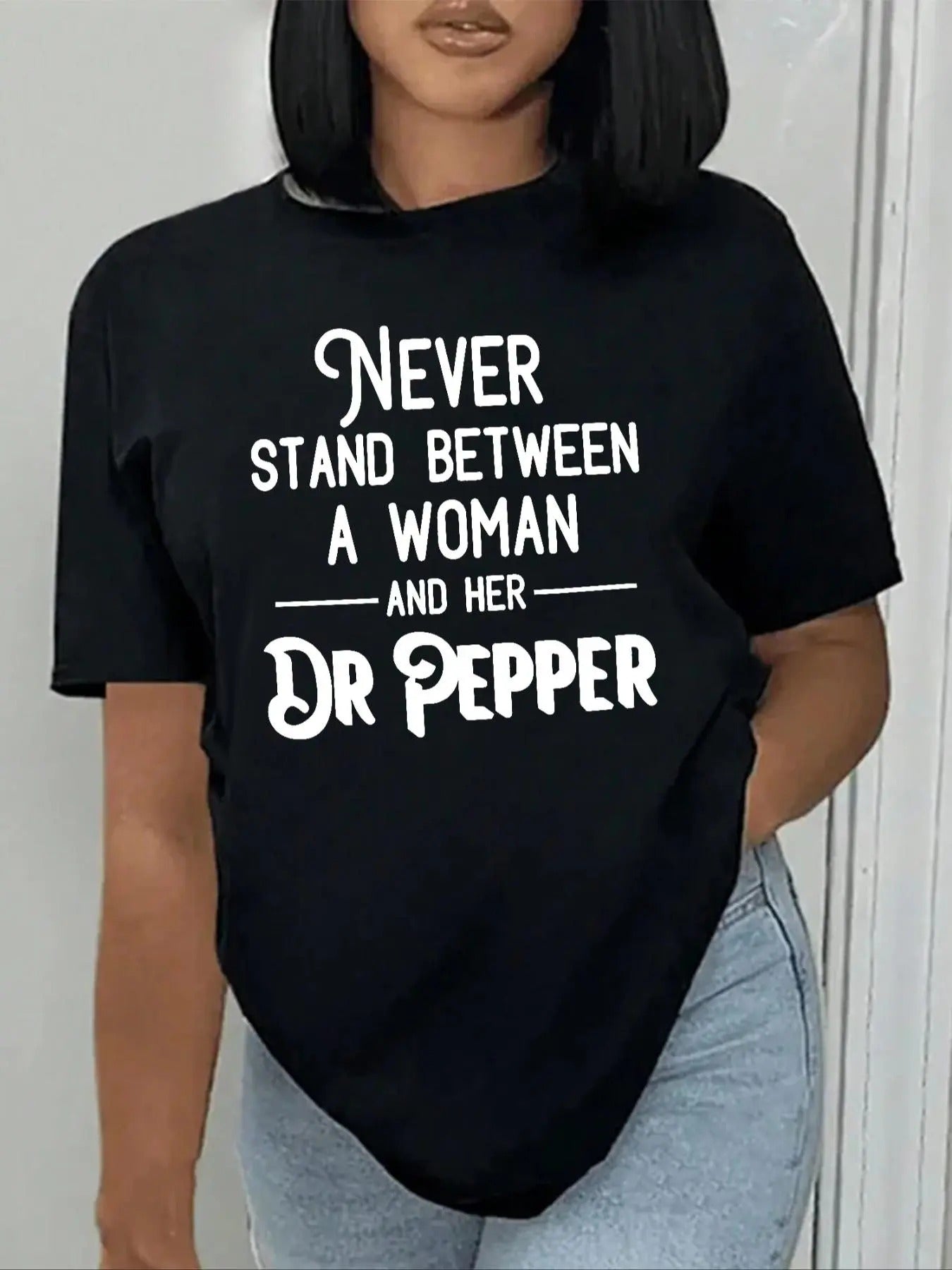 Women's Letter Print Round Neck Tee, Fashion Casual Short Sleeve T-shirt, Ladies Summer Clothes for Daily Wearstyle{n002}8