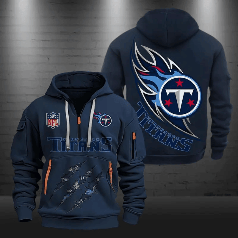 Tennessee Titans Quarter Zip Hoodie Football Team Logo Gift For Fan