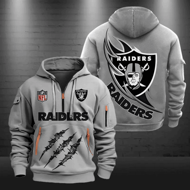 Las Vegas Raider Quarter Zip Hoodie Football Team Logo Gift For Fan