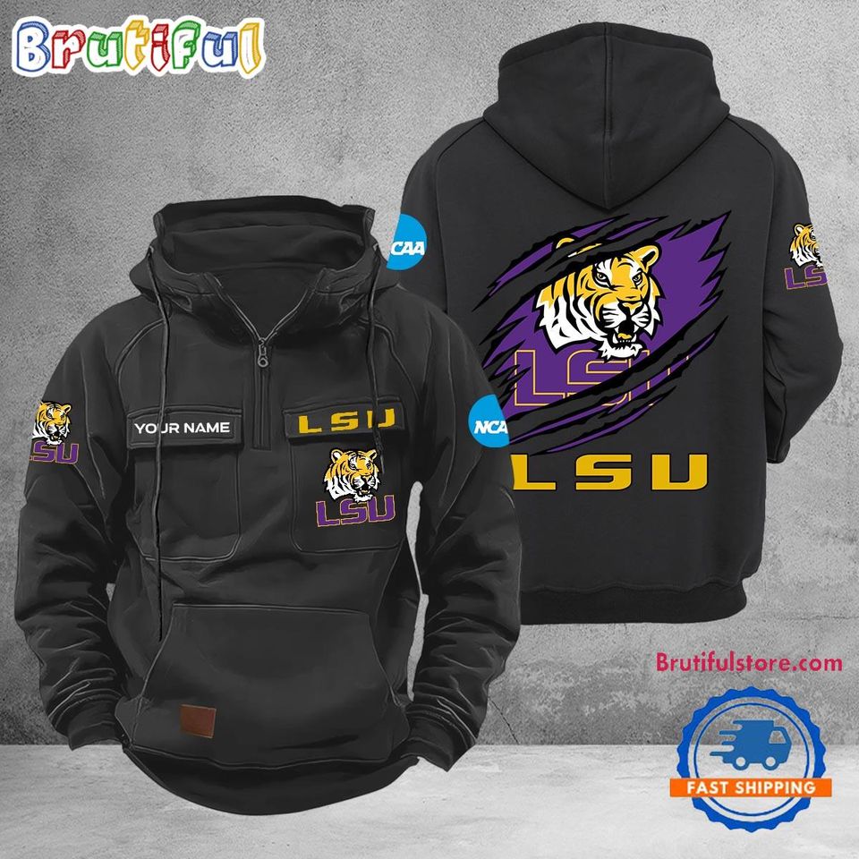 LSU Tigers Sport Team Design Logo Name Cargo Hoodie