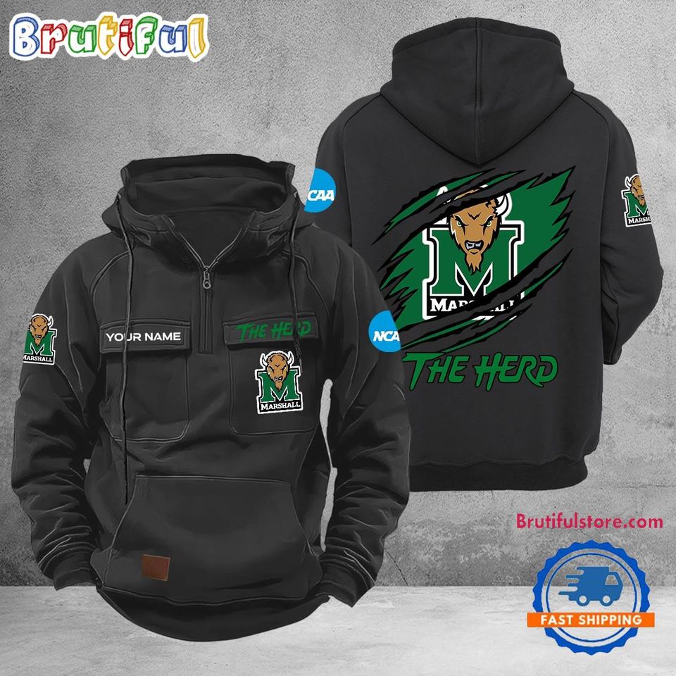 Marshall Thundering Herd Sport Team Design Logo Name Cargo Hoodie