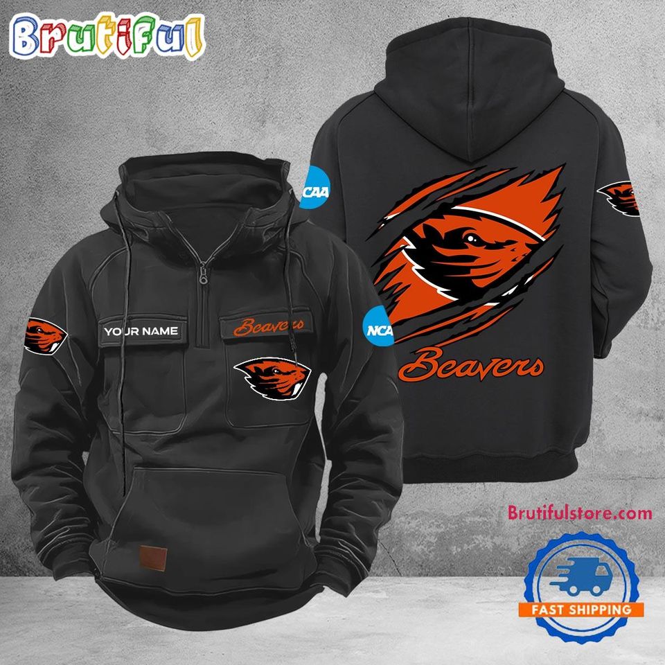 Oregon State Beavers Sport Team Custom Name Cargo Hoodie