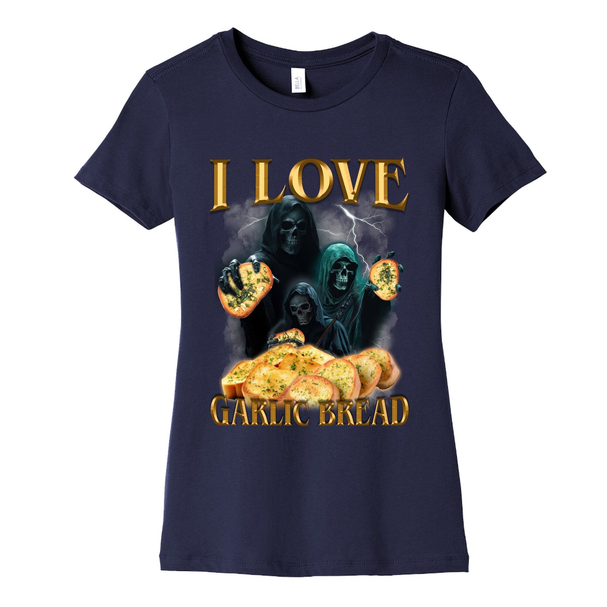 I Love Garlic Bread Womens Cotton Tee