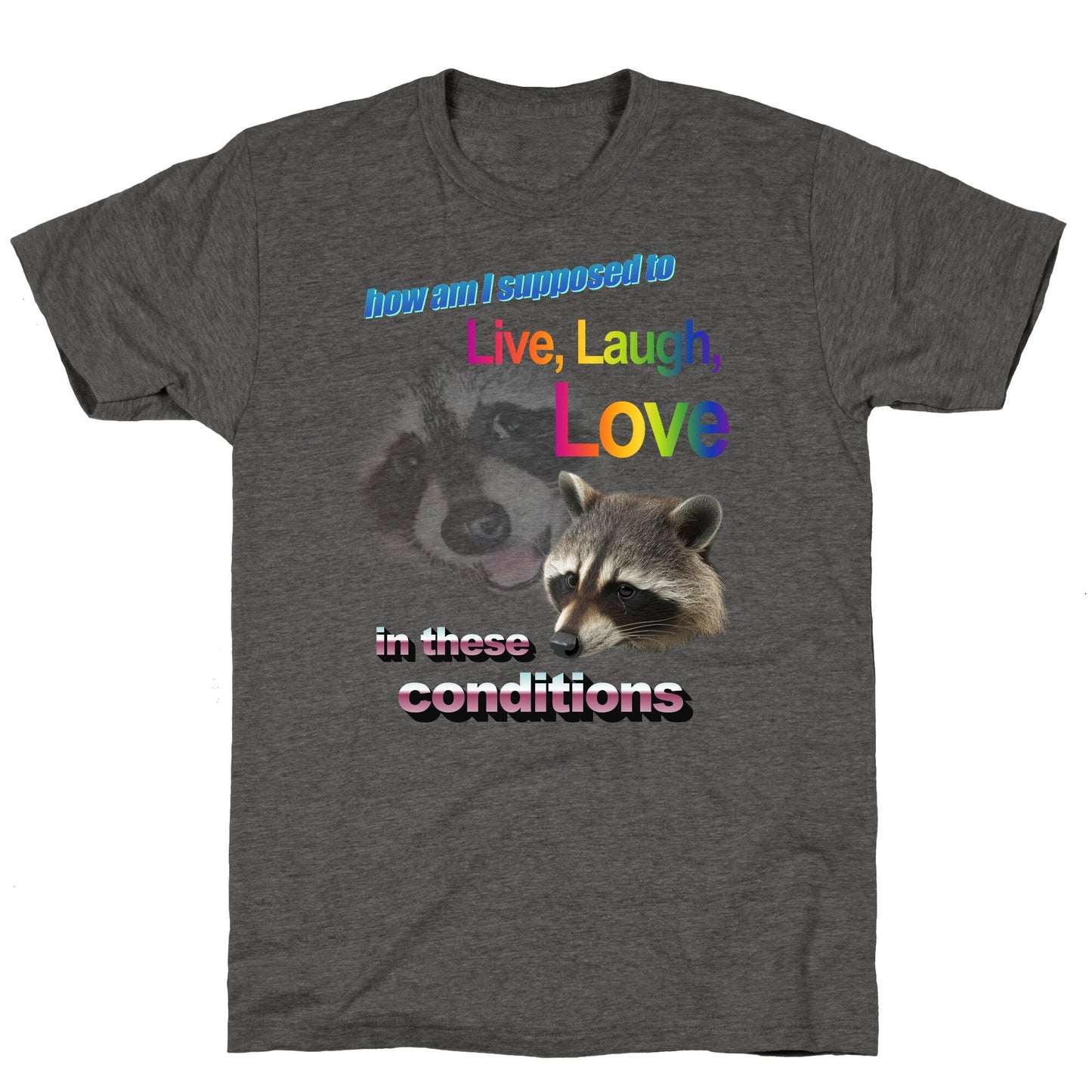 Live Laugh Love Raccoon Unisex Triblend Tee