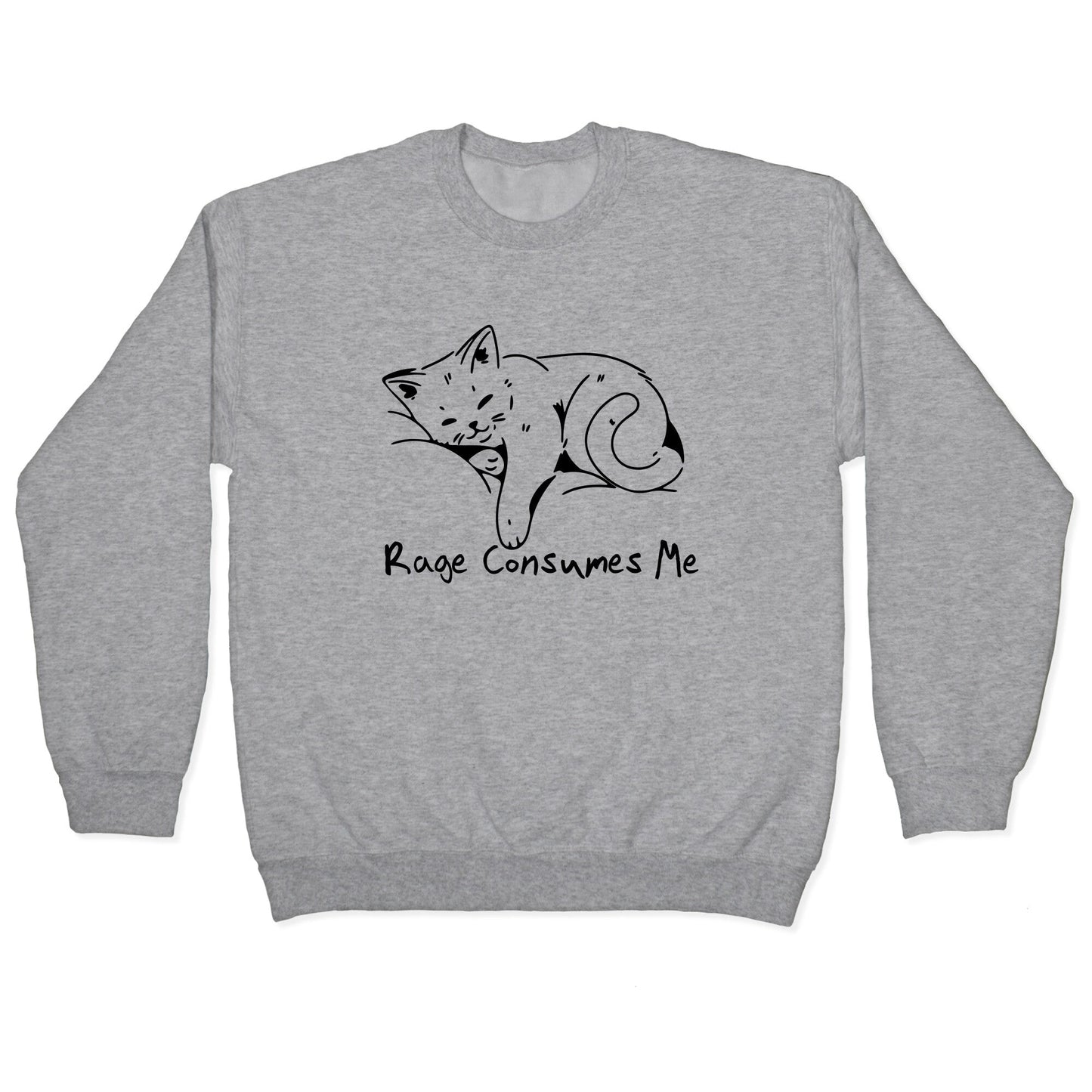 Rage Consumes Me Kitten Crewneck Sweatshirt