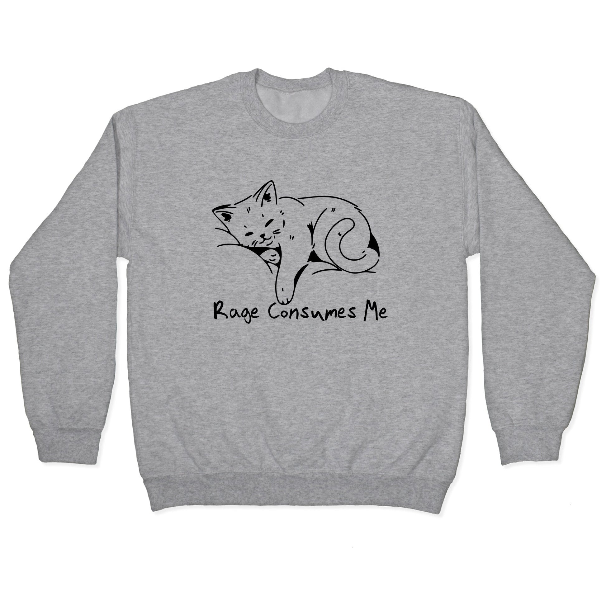 Rage Consumes Me Kitten Crewneck Sweatshirt