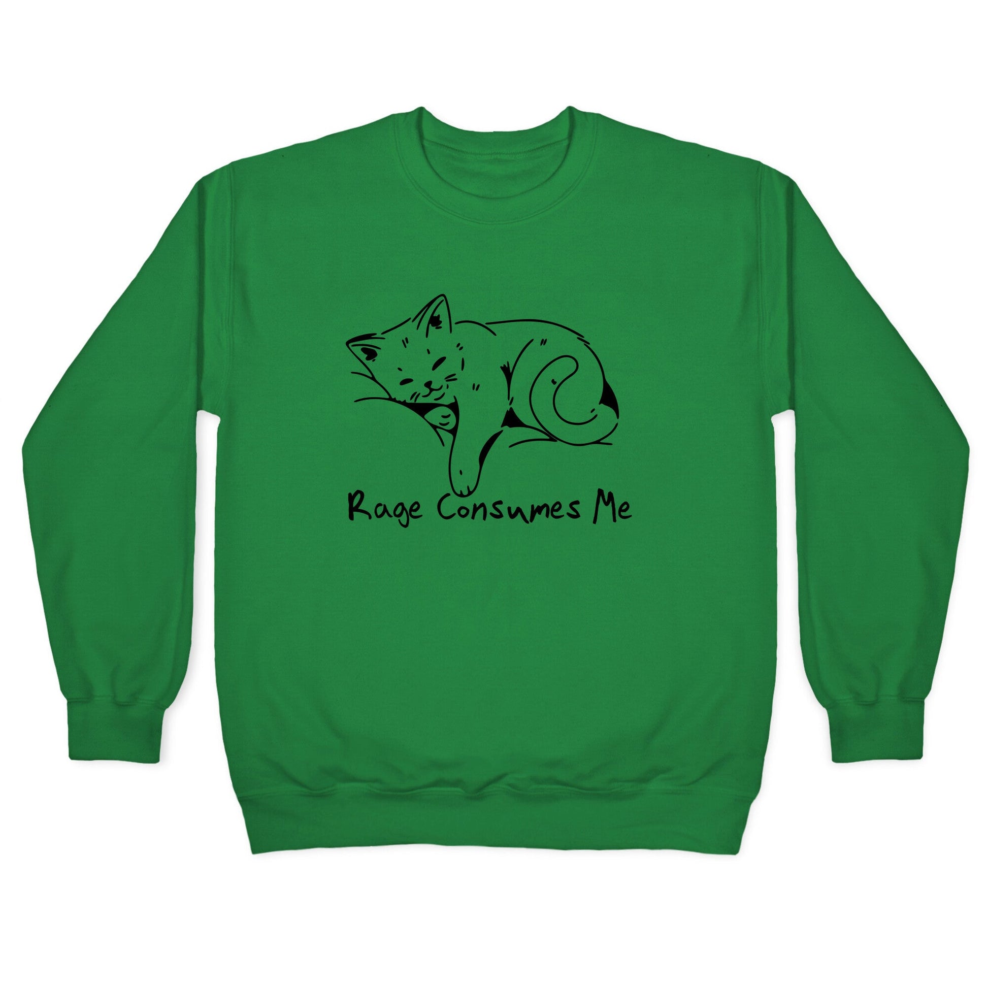 Rage Consumes Me Kitten Crewneck Sweatshirt