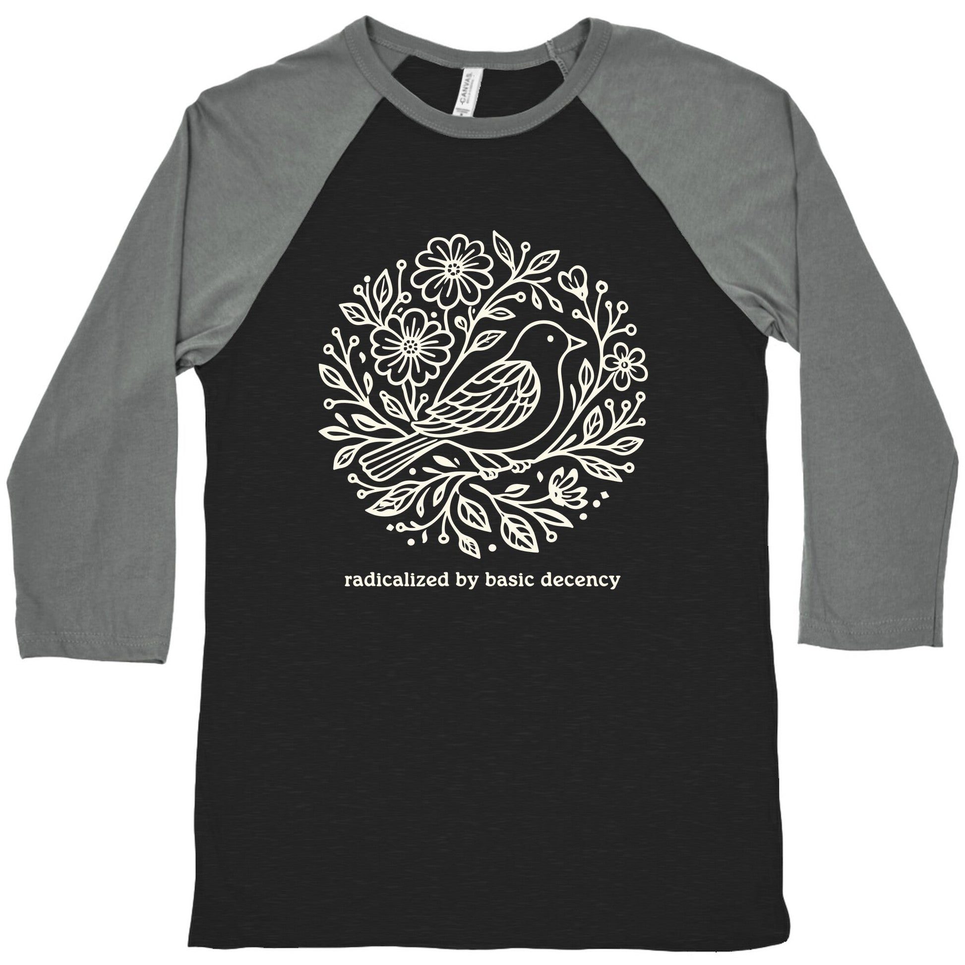 Radicalized By Basic Decency Baseball Tee