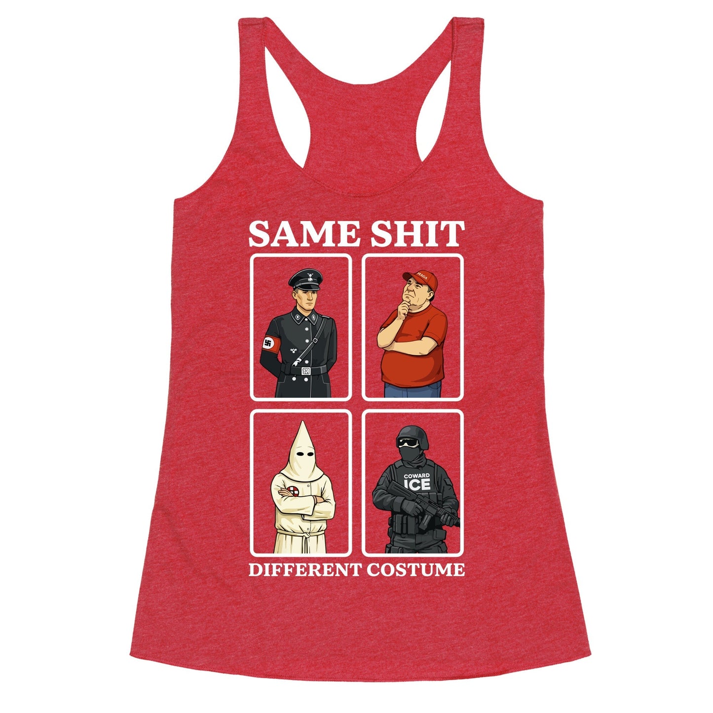 Same Shit Different Costume Racerback Tank