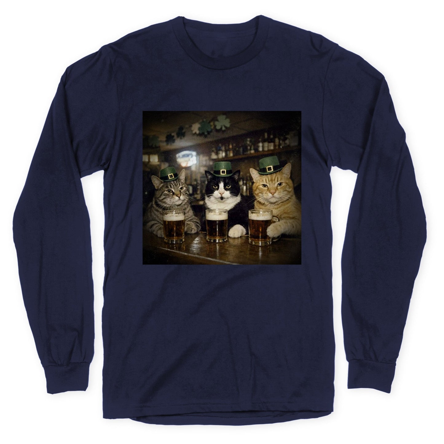Saint Patrick Cats Longsleeve Tee