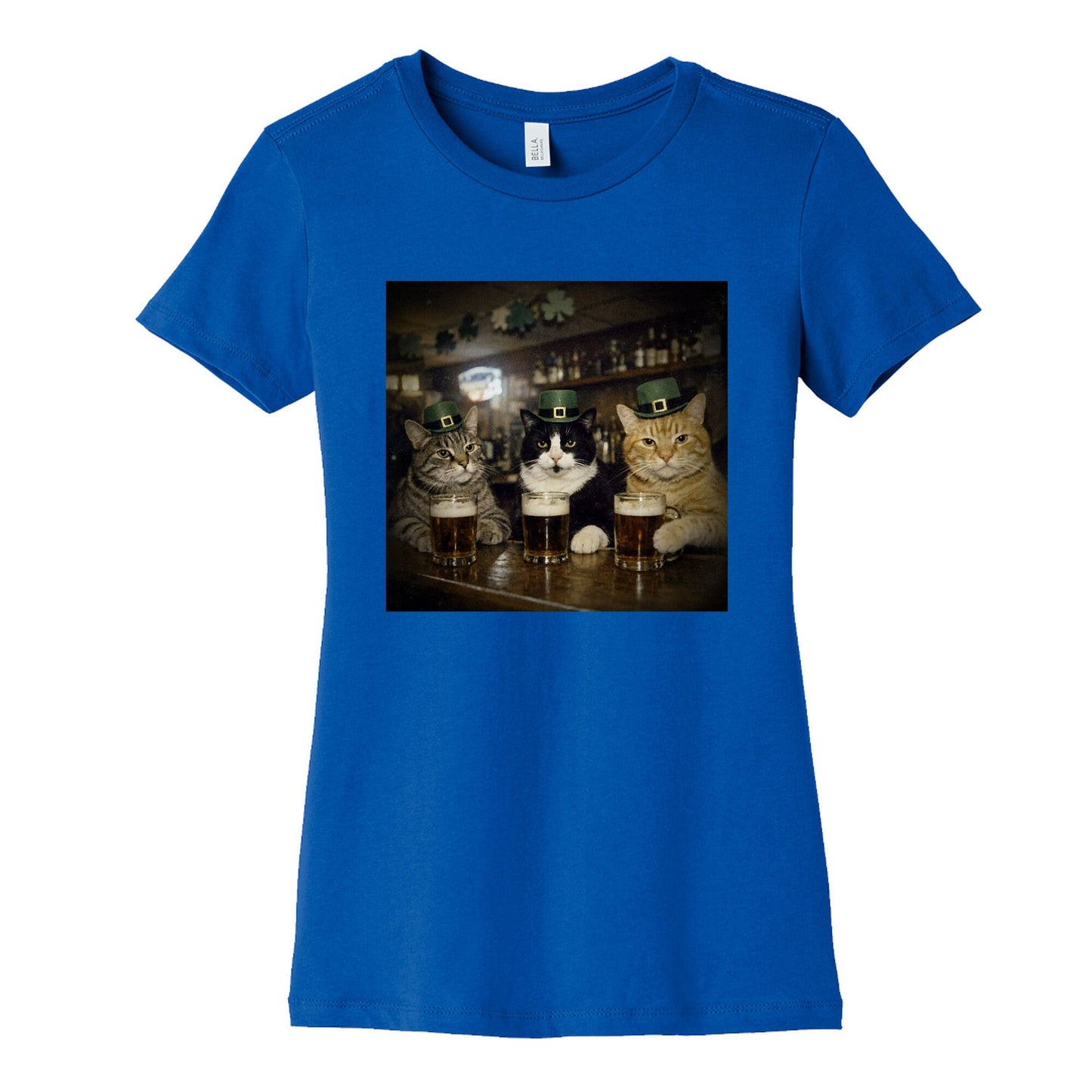 Saint Patrick Cats Womens Cotton Tee
