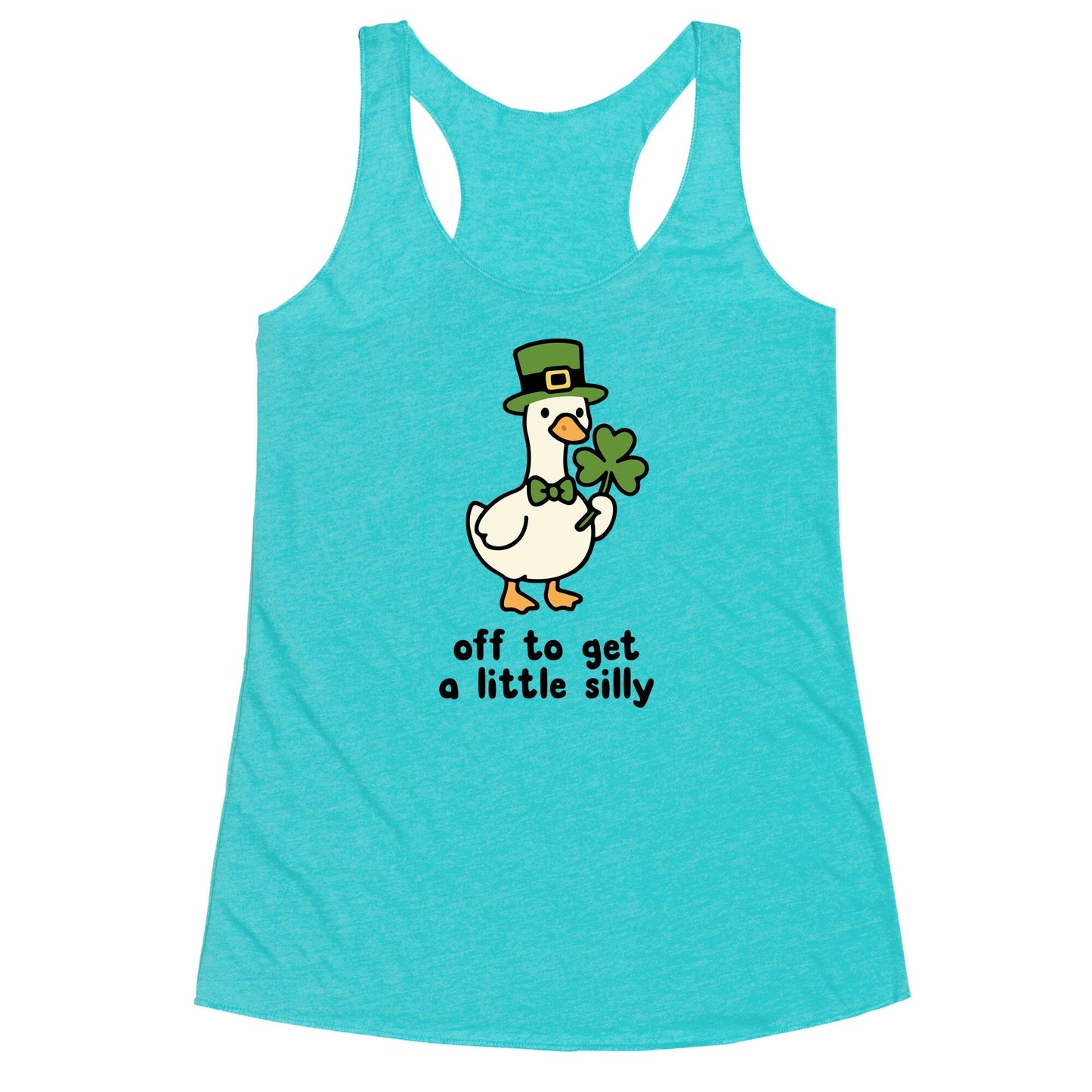 Saint Patricks Day Goose Racerback Tank