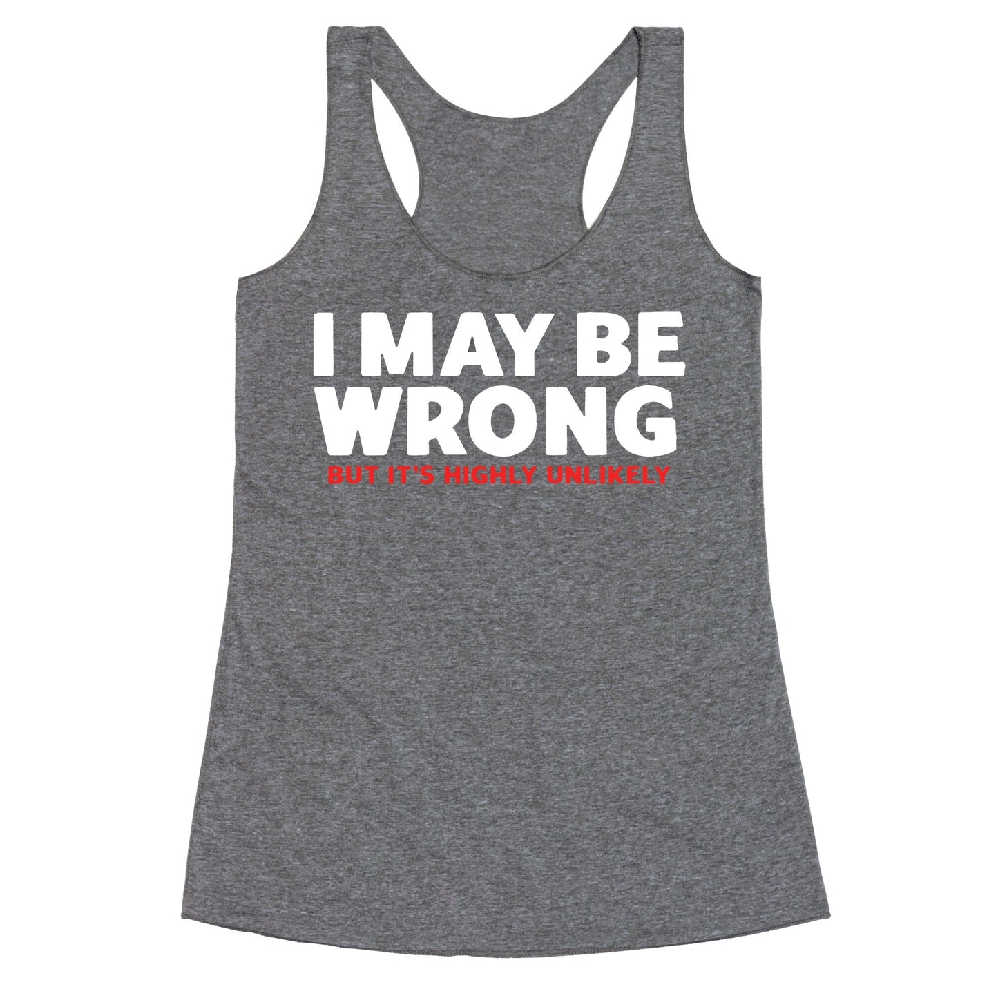 I May Be Wrong Racerback Tank
