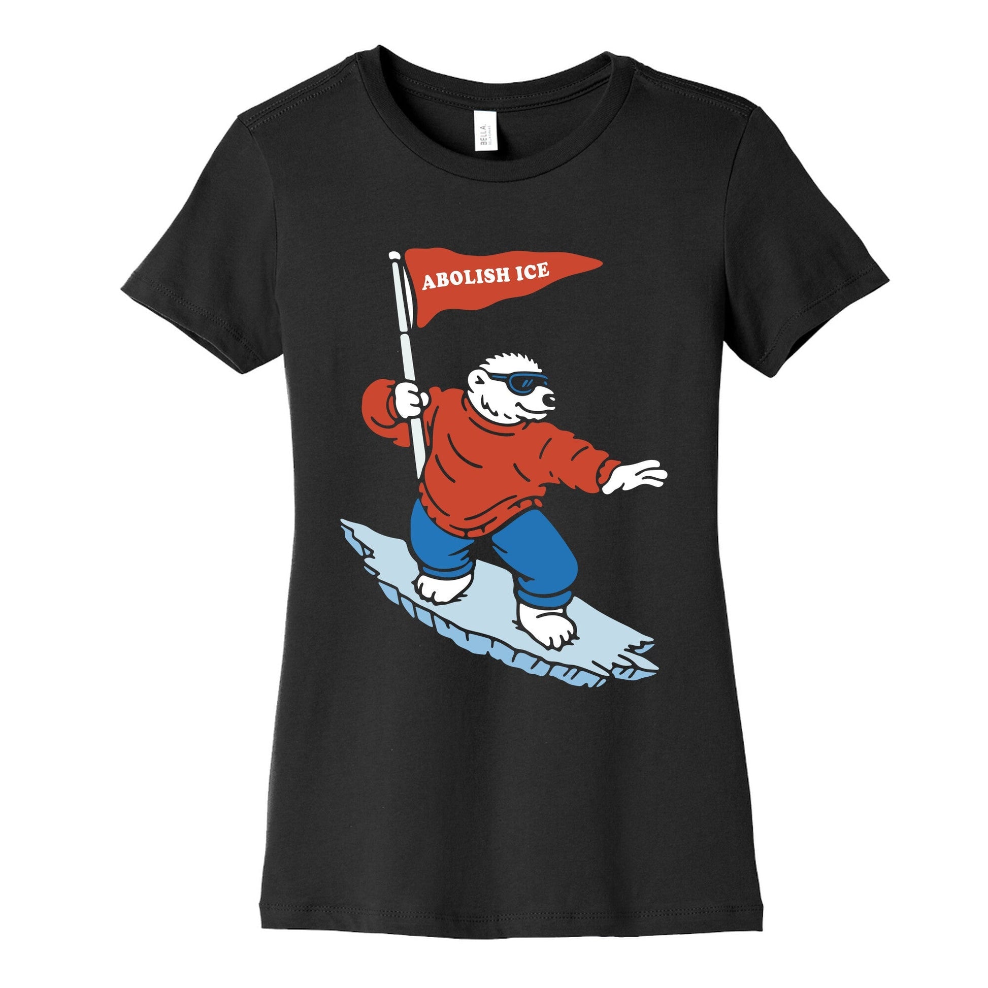 Abolish ICE Bear Womens Cotton Tee