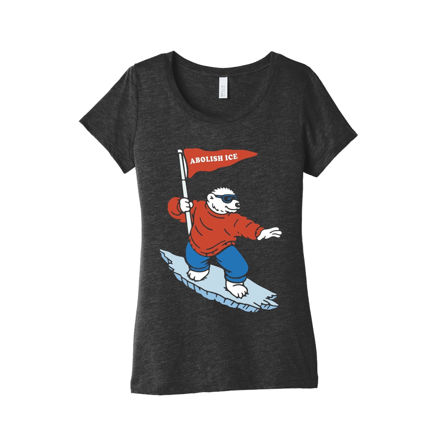 Abolish ICE Bear Womens Triblend Tee