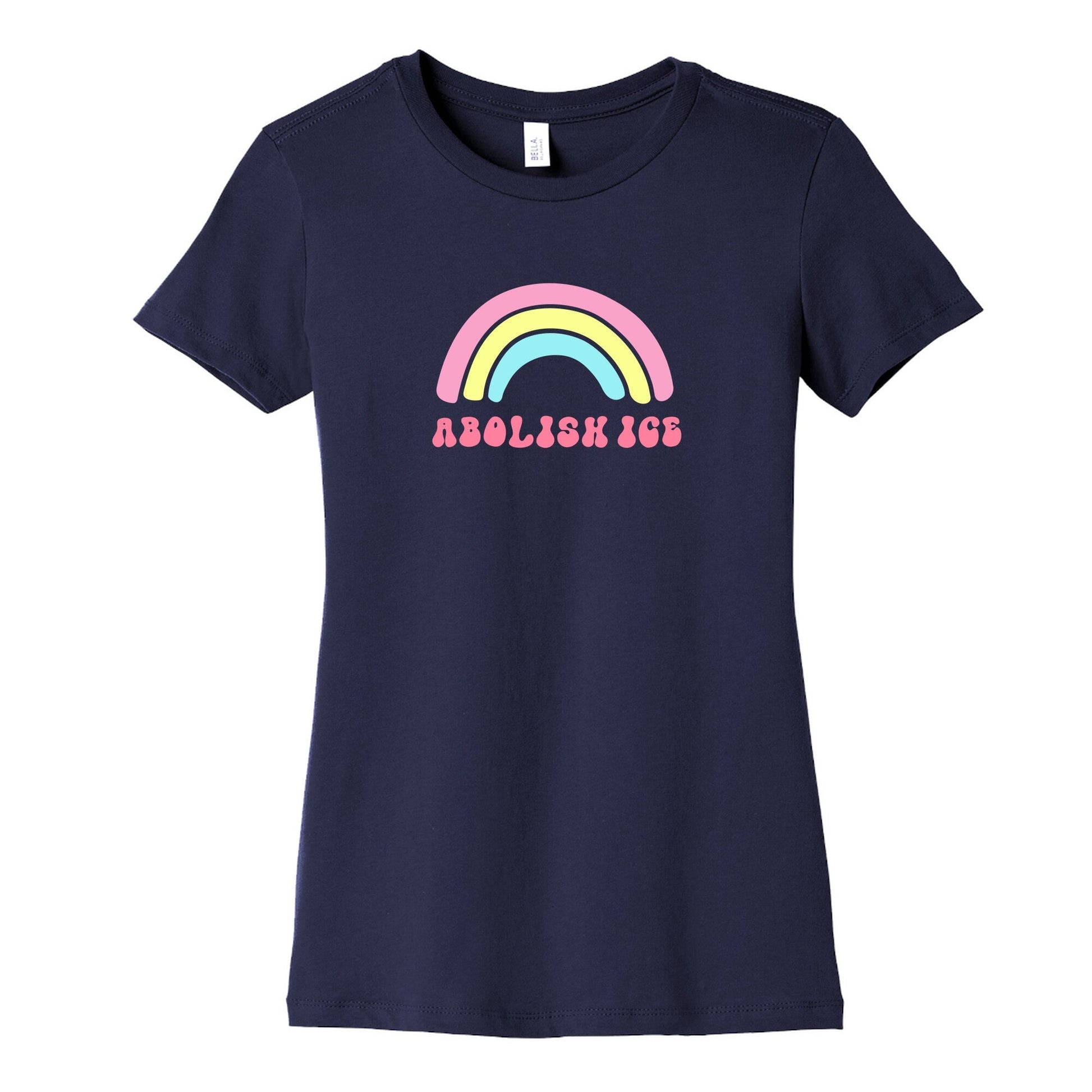Abolish ICE Rainbow Womens Cotton Tee