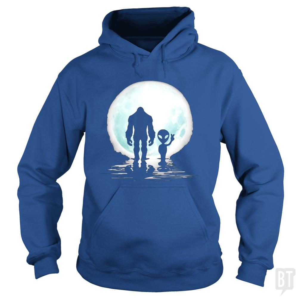 Bigfoot and Alien Hoodie