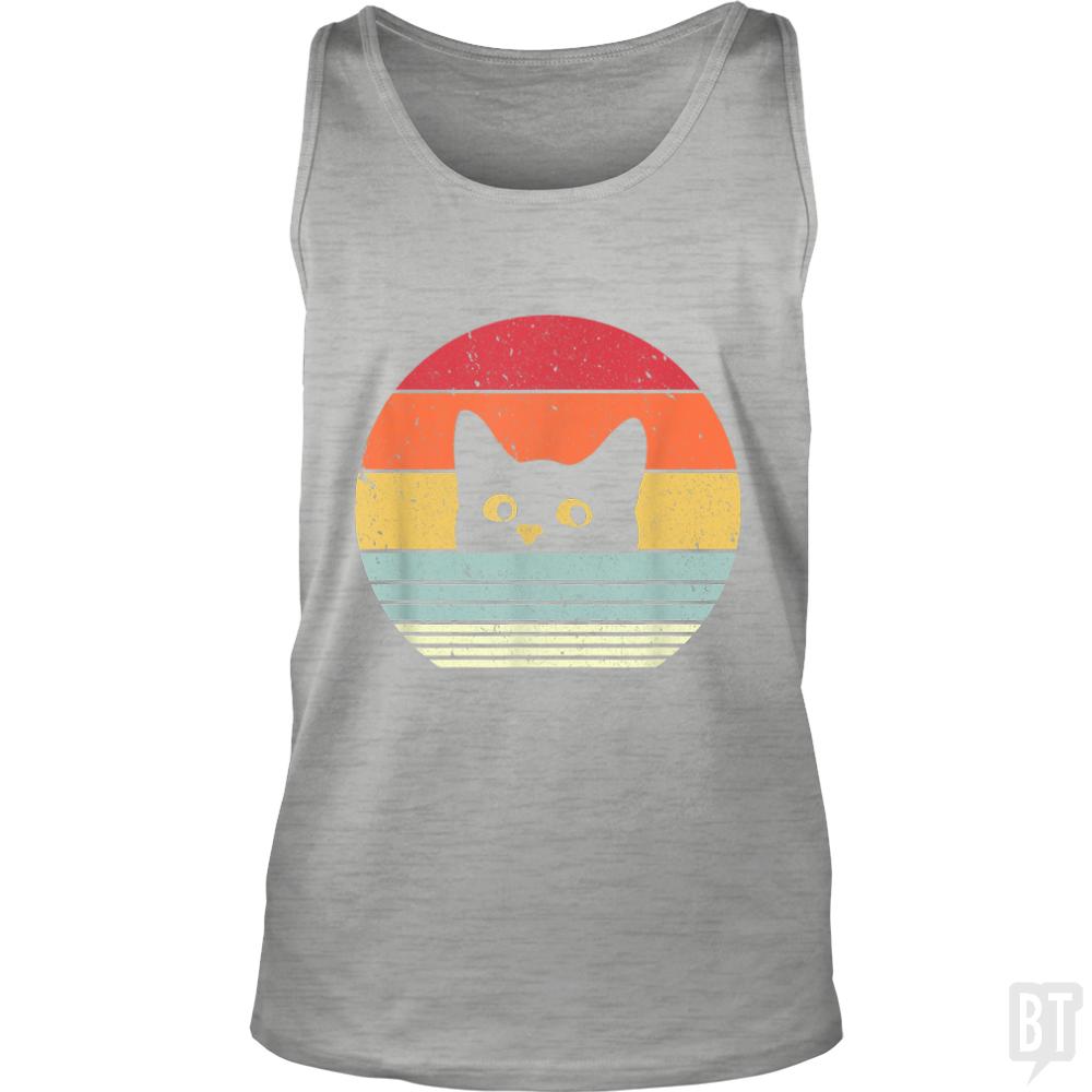 Cat Retro Style Tank Tops