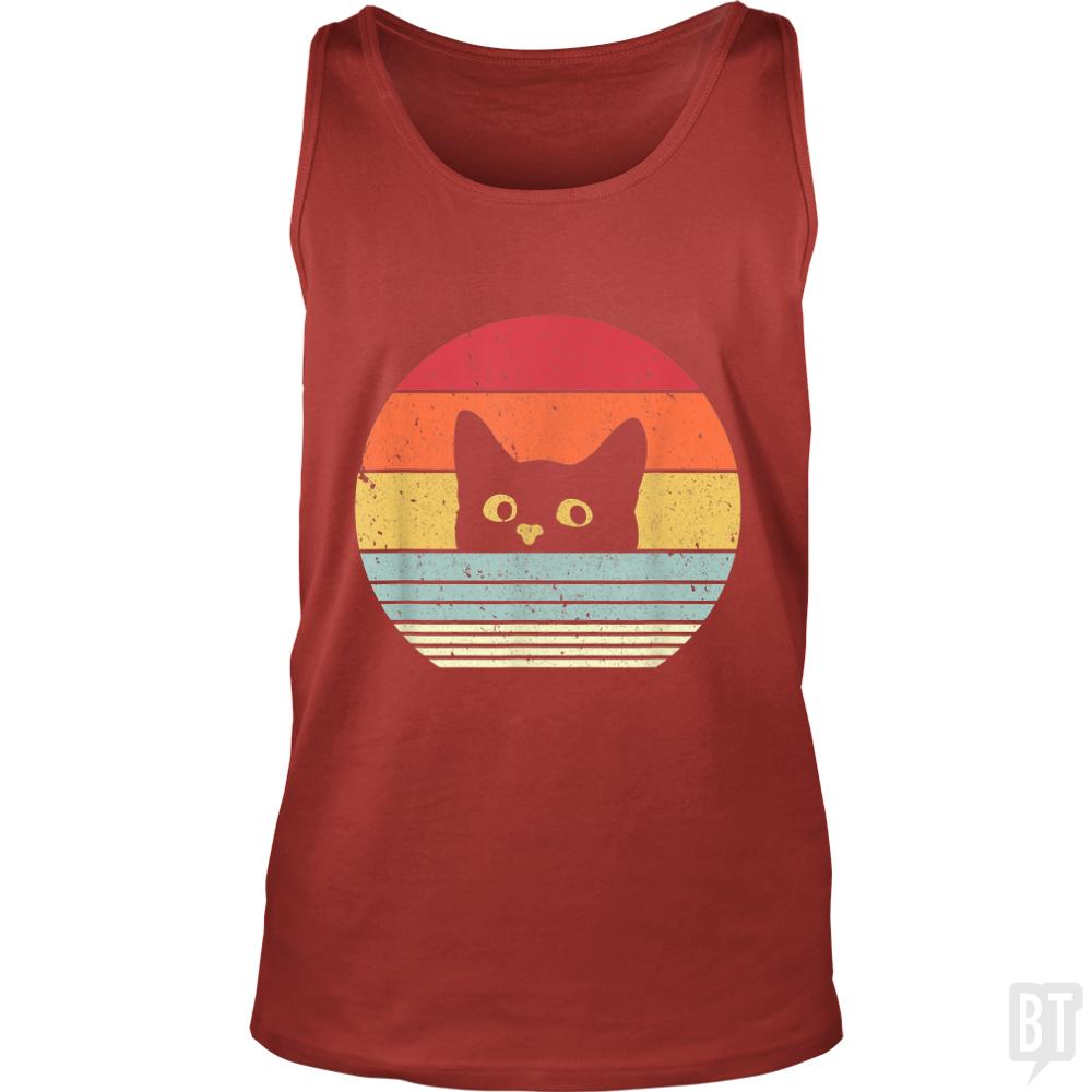 Cat Retro Style Tank Tops