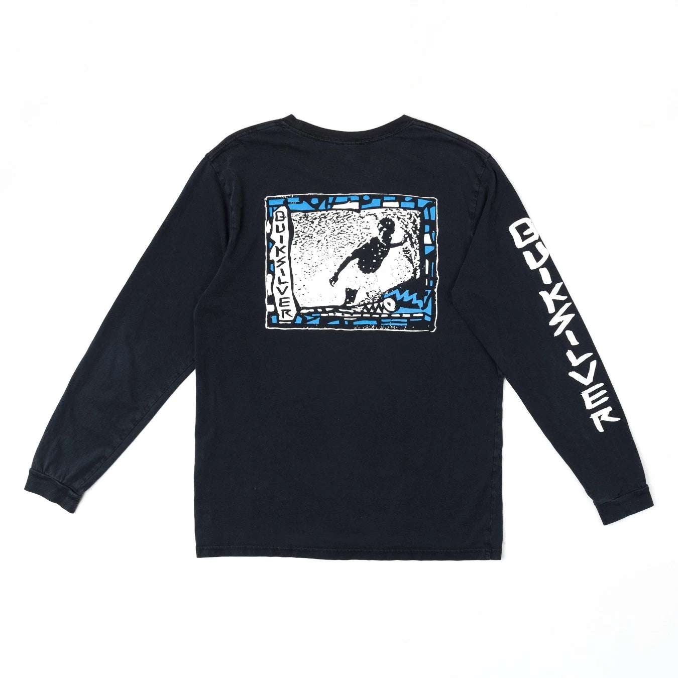 Vintage Quiksilver Surf Long Sleeve T-Shirt L Black Surfer Graphic Size Y2K