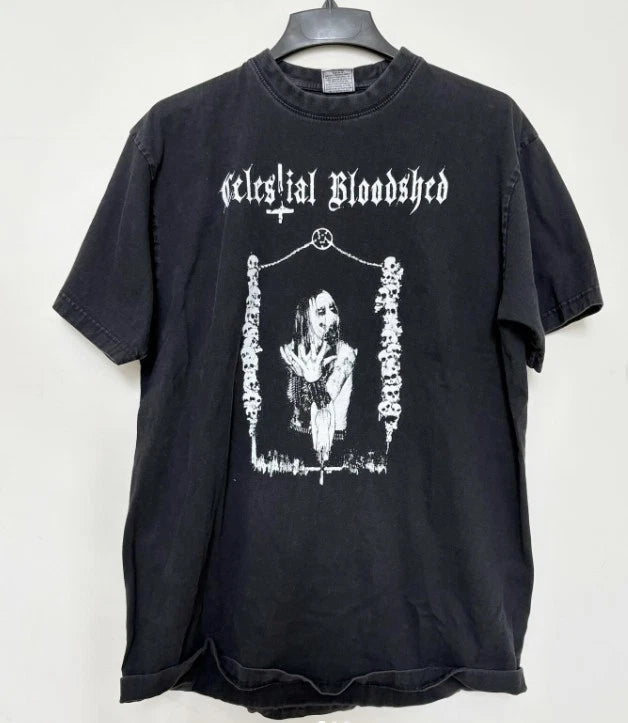 Celestial Bloodshed Cursed, Scarred and Foreverpossessed Vintage T-Shirt Reprint