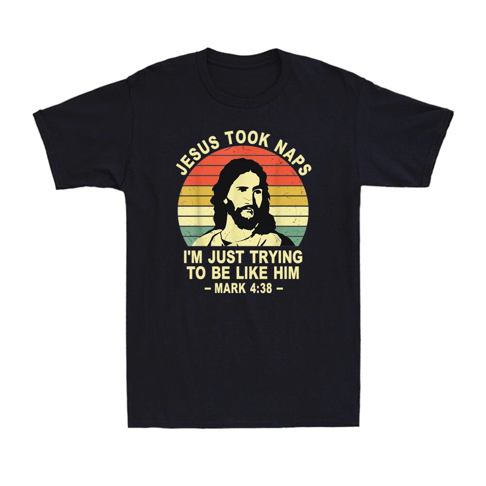 Jesus Took Naps Be Like Him Christians Costume Mark 4:38 Vintage Men's T-Shirt