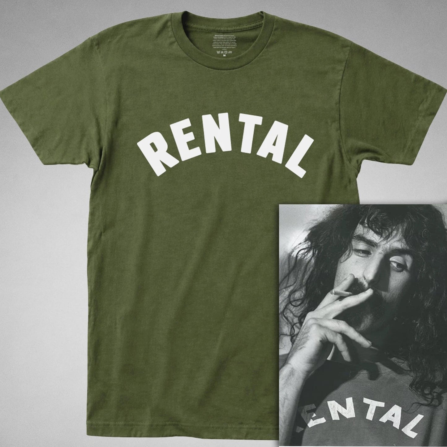 Rental T SHIRT Frank Zappa rock, 70s, Paul Rudd vintage, retro tee joke gift