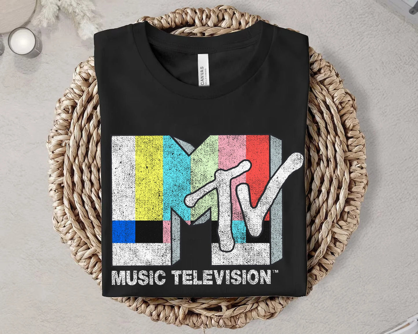 MTV Vintage TV Signal Logo Shirt, Classic MTV Logo Unisex Adult Kid Tee 561046
