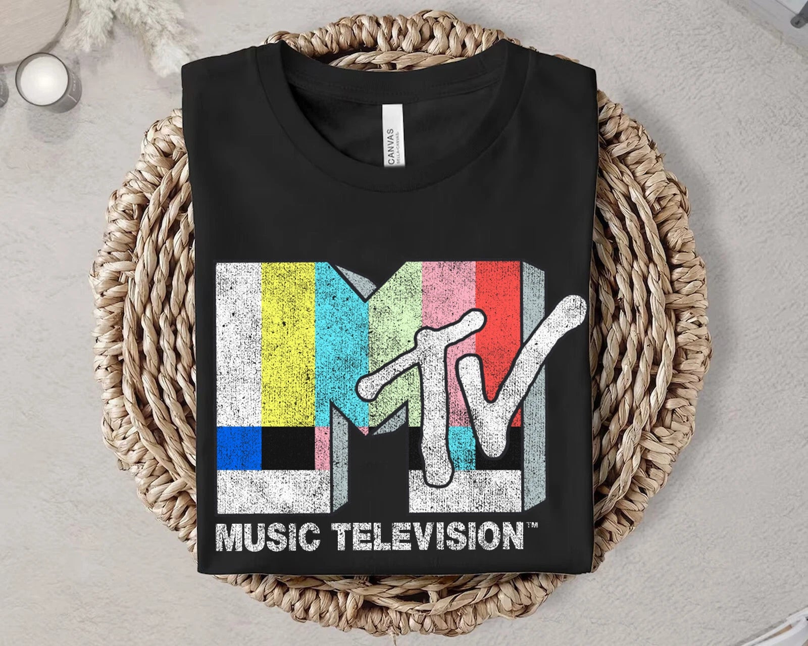MTV Vintage TV Signal Logo Shirt, Classic MTV Logo Unisex Adult Kid Tee 561046
