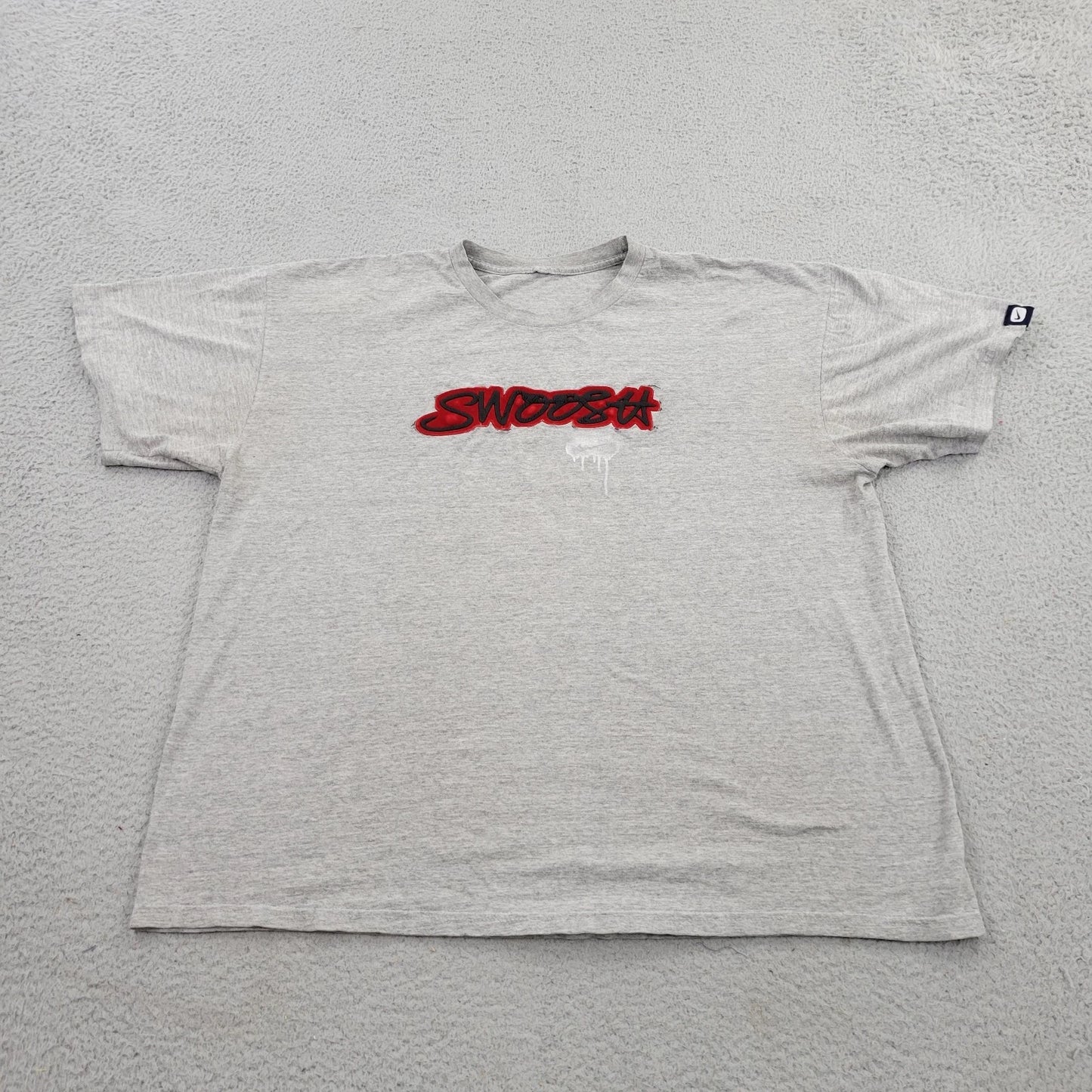Nike VTG Y2K Shirt Mens XL Gray Swoosh Puffer Logo Spraypaint Graphic