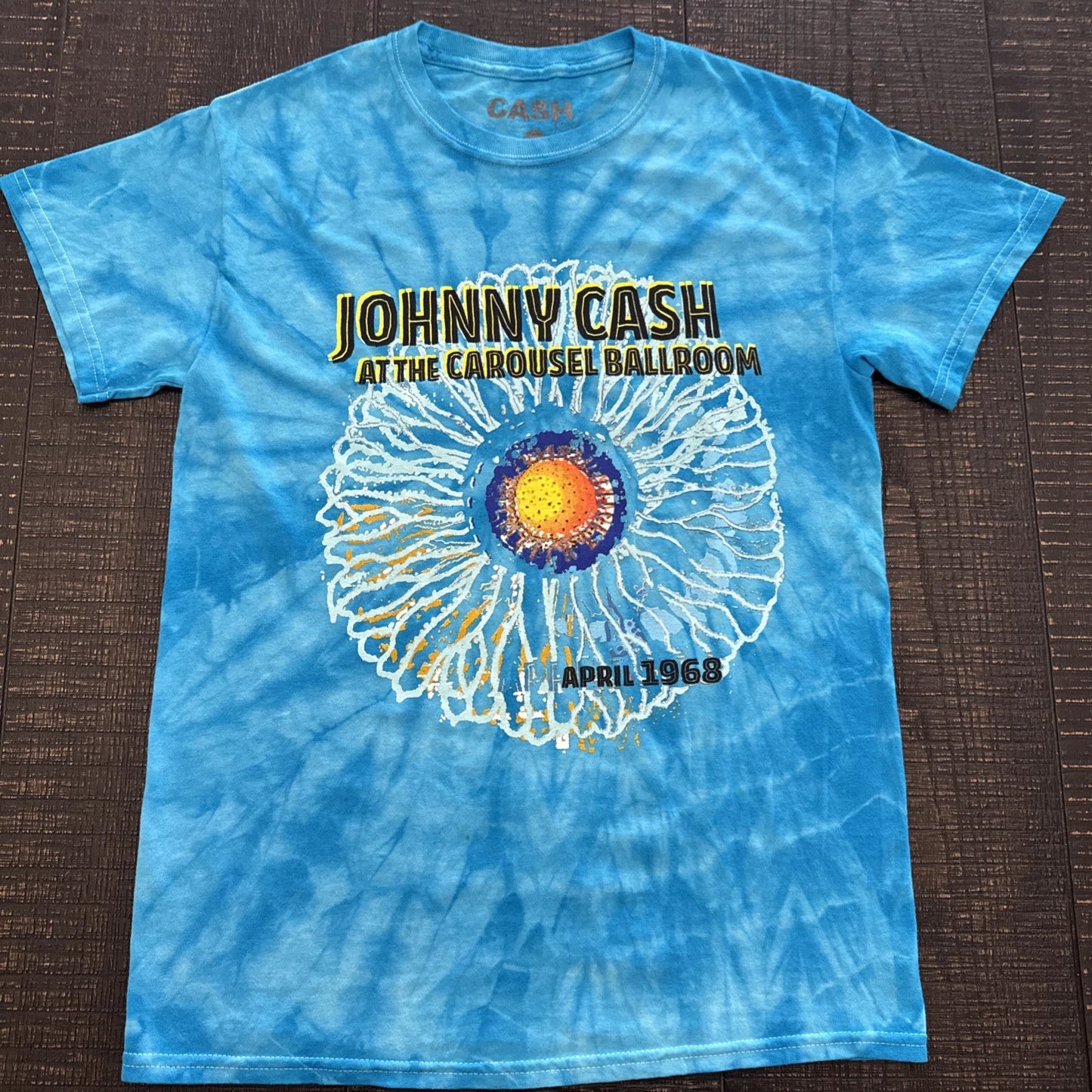 New~Johnny Cash Authentic “Carousel Ballroom” San Fran Tie Dye T-Shirt Unisex XL