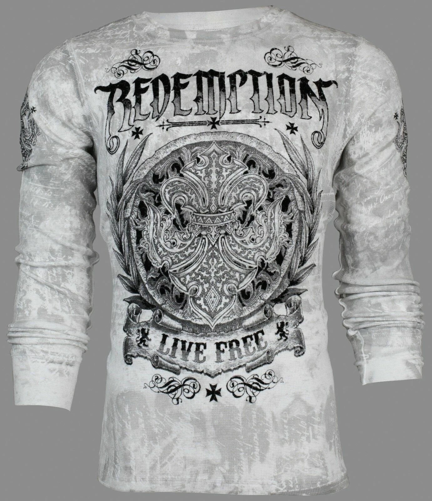 ARCHAIC by AFFLICTION Mens LONG SLEEVE THERMAL Shirt SHIELDED Whipstitch $58