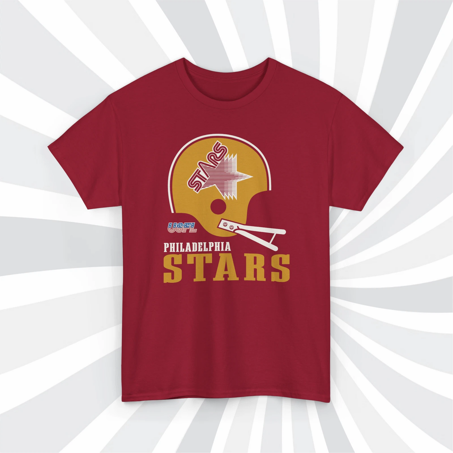 Philadelphia Stars 1983 USFL Vintage Football Cardinal T-Shirt -Eagles
