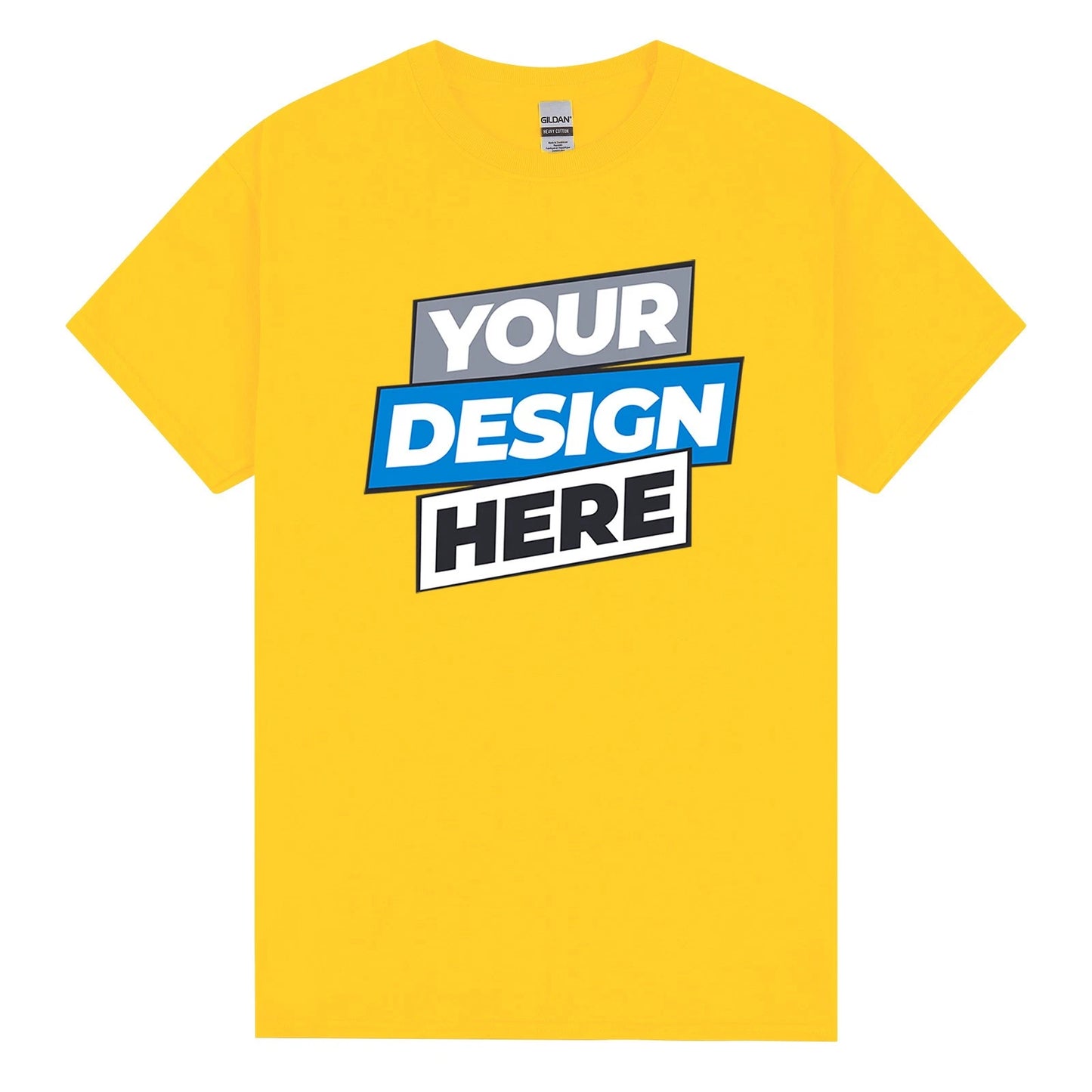 Personalised Printed Mens Custom T-Shirt Logo Text Printing Tee Daisy Yellow