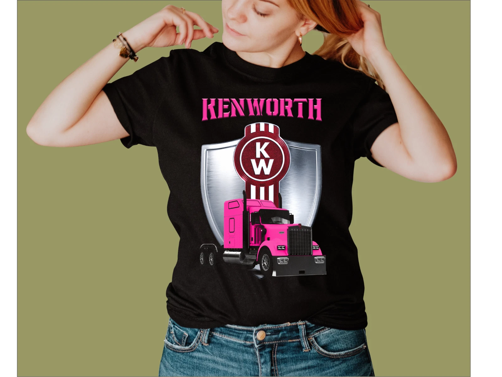 PINK KENWORTH TRUCK T-SHIRT