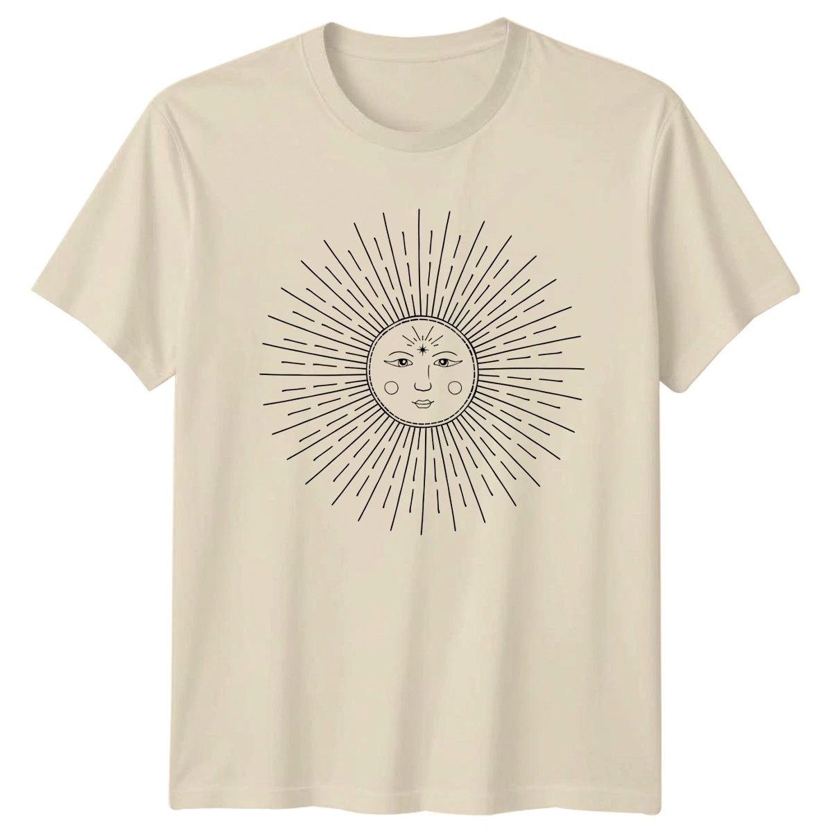 Mystic Sun Face Celestial Boho T-Shirt Occult Birthday Gift