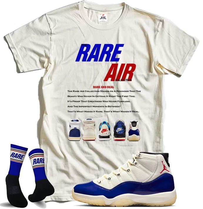 Fdatt shirt to match Retro Jordan 11 Rare Air  Sail/Deep Royal blue/Red