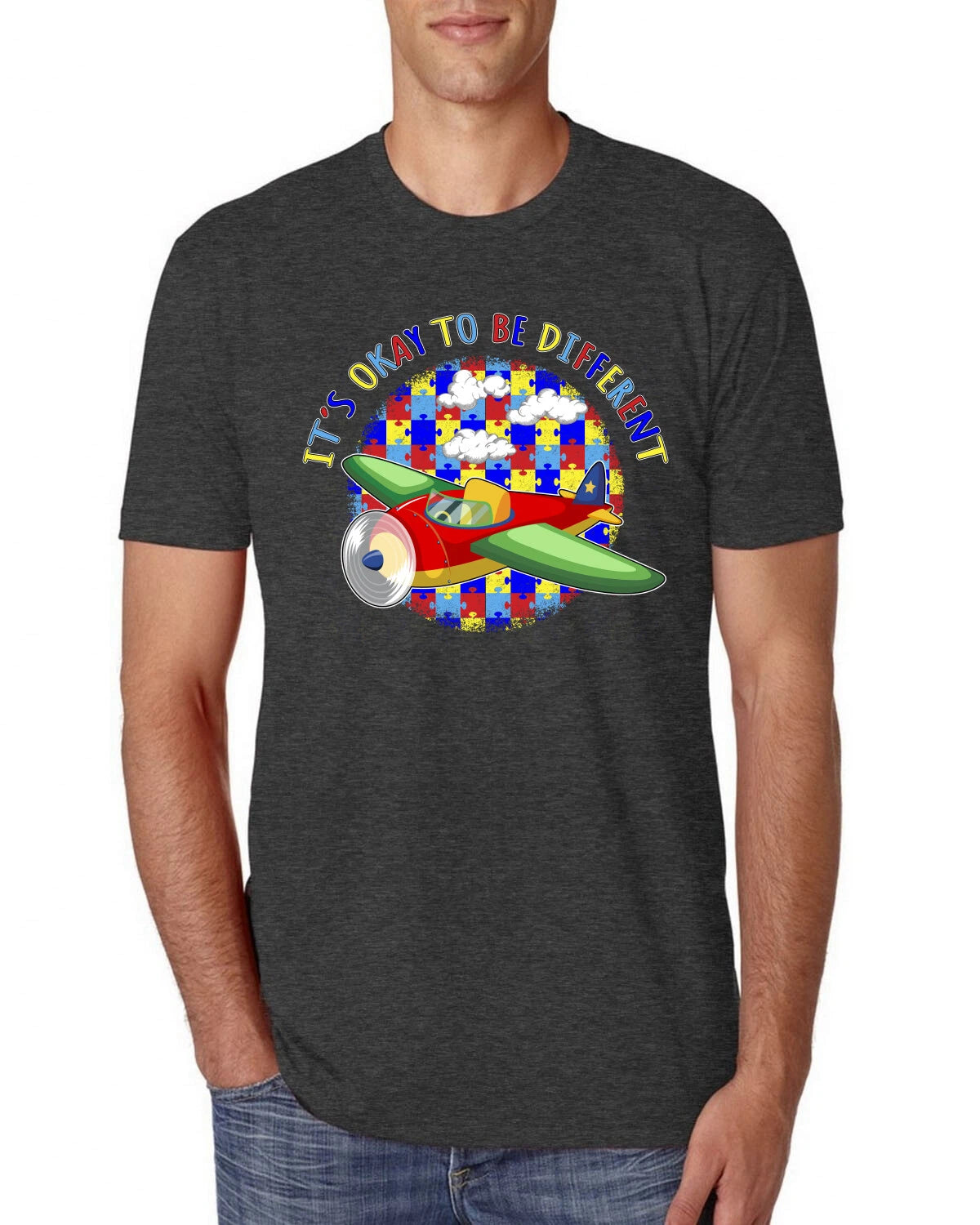 Its Okay to Be Different | Plane Autism Awarness Mens Premium Tri Blend T-Shirt