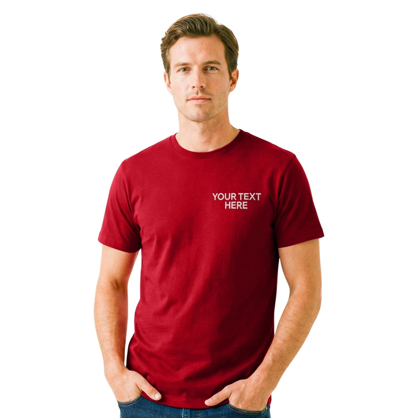 Personalised Embroidered T-Shirt – Custom Name, Text & Logo | Organic Cotton Tee