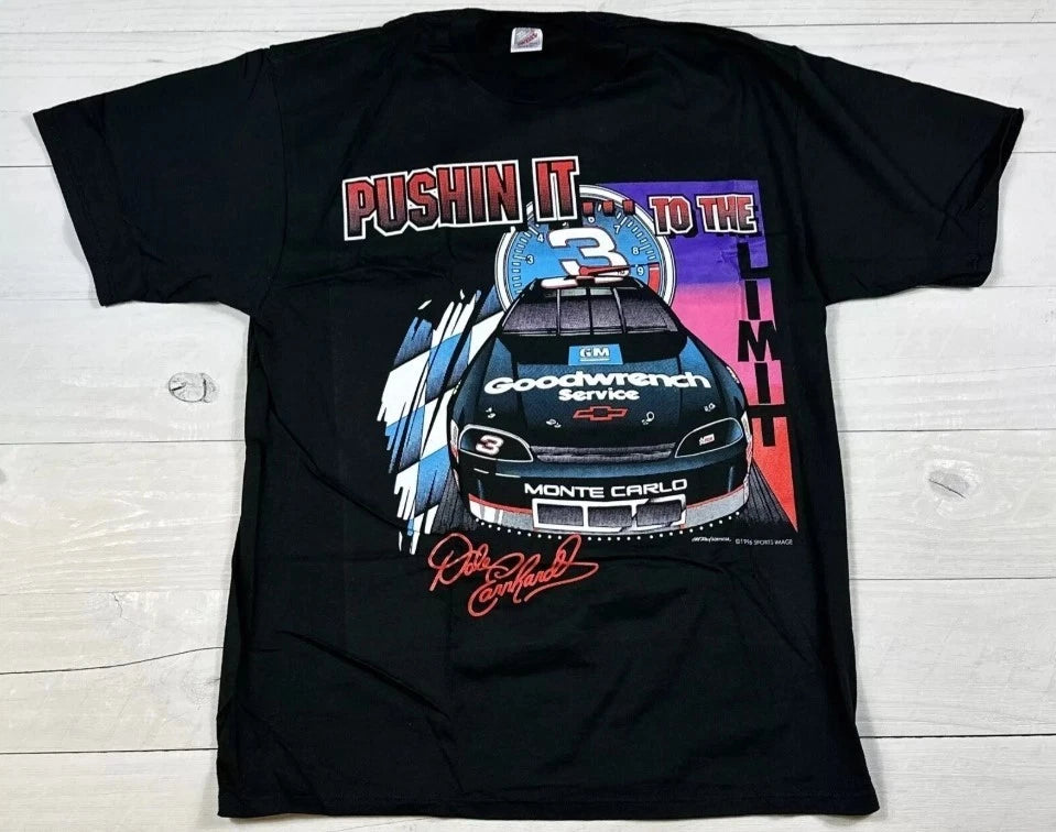 Dale Earnhardt Pushin It To The Limit T-Shirt Retro Vintage 1996 NASCAR