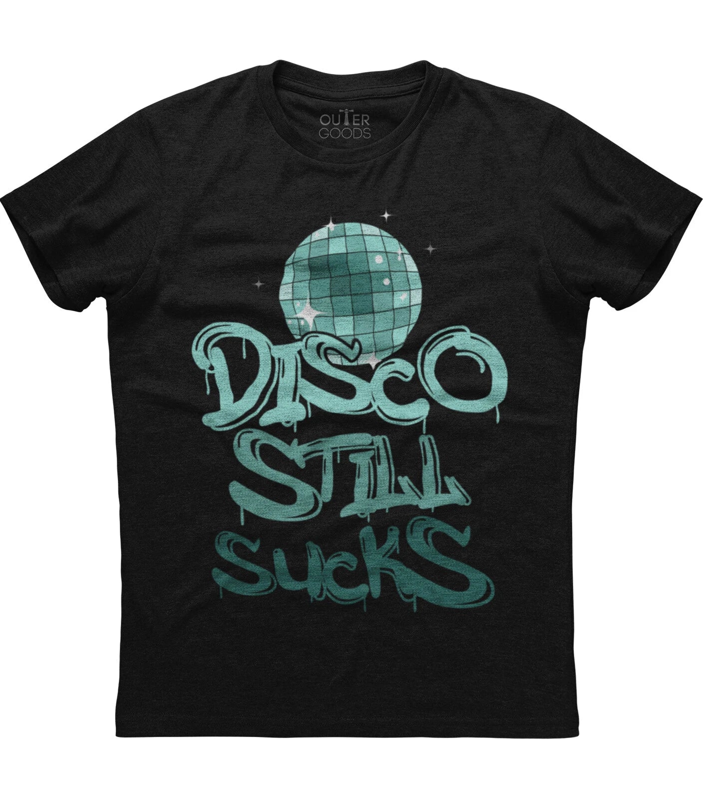 Disco Still Sucks Funny Music Lover Mens Short Sleeve Cotton Black T-shirt
