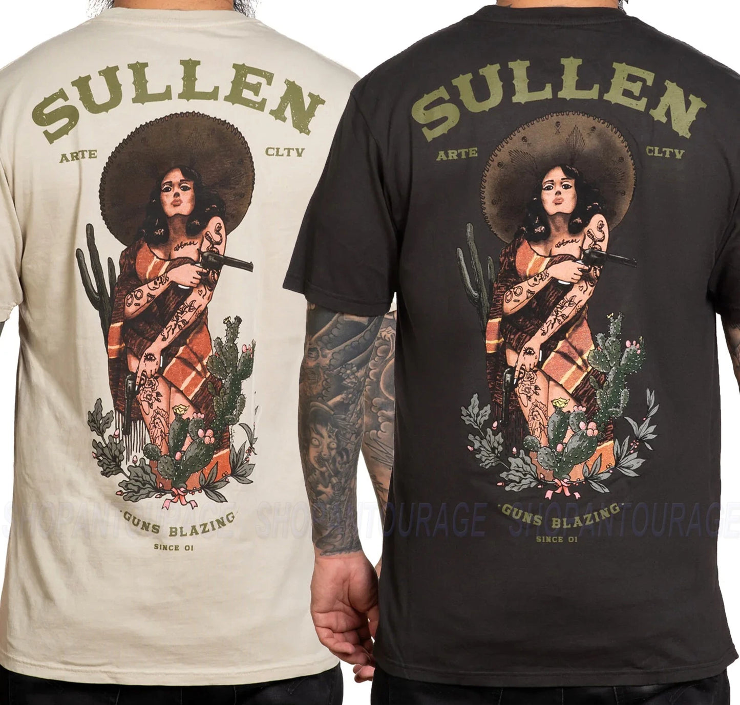 Sullen Guns Blazing Premium Fit SCM6701 Short Sleeve T-shirt For Men 2 Colors