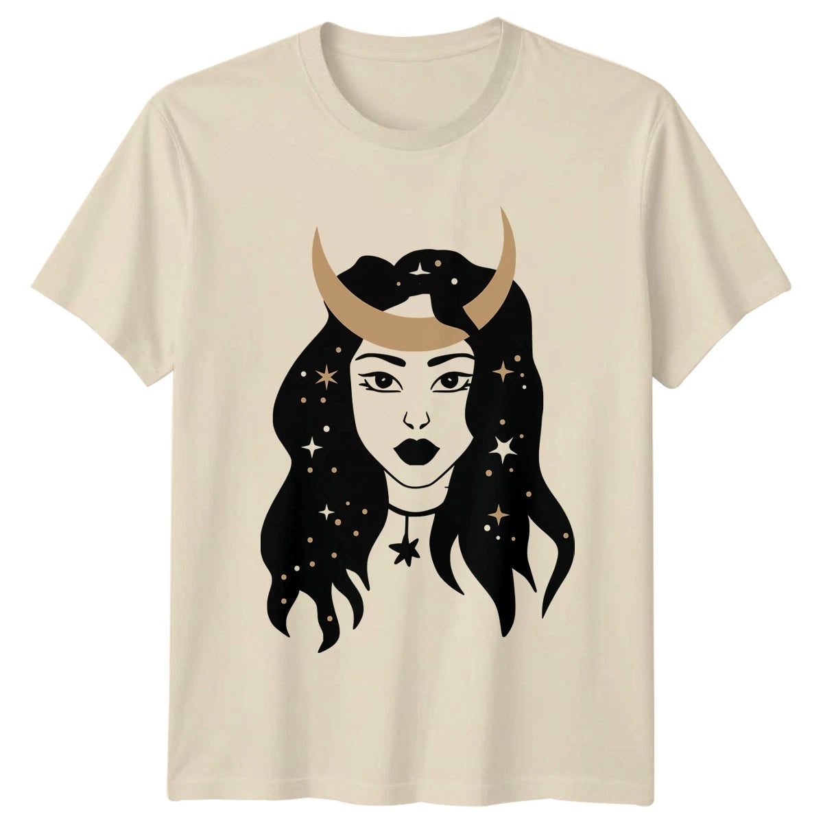 Celestial Moon Witch Goddess Womens T-Shirt Occult Boho Birthday Gift For Her